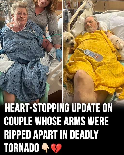 Couple who lost their arms in tornado reunites