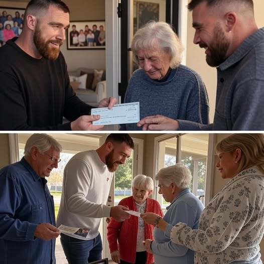 Travis Kelce and Taylor Swift donated $200,000 to rebuild the home of an elderly couple who fostered dozens of children — but when the couple stepped inside, a surprise gift left them speechless…