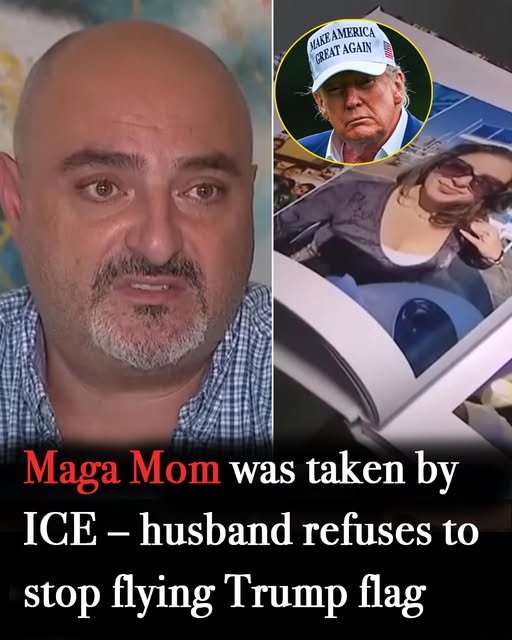 Pro-Trump woman is detained by ICE as her husband continues to display the Trump flag