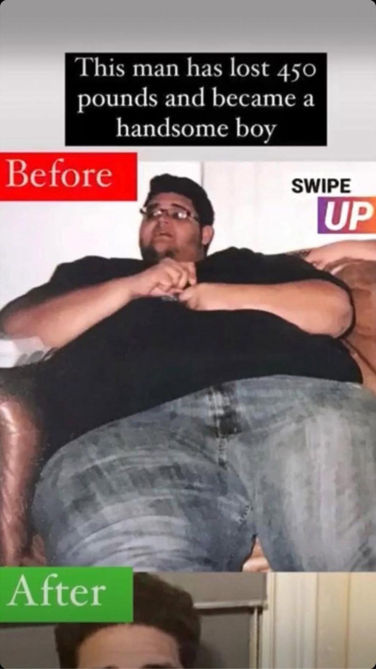 The man overcame his melancholy and lost 450 pounds by telling himself: “Never give up on yourself”