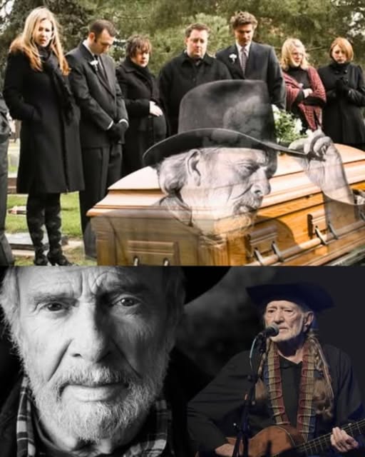 At Merle Haggard’s funeral, Willie Nelson stepped forward and began “Pancho and Lefty.” His trembling voice carried grief, memory, and brotherhood. By the final note, the crowd was in tears—one outlaw’s farewell to another.