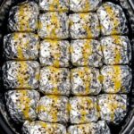 Foil Packet Party—only 5 ingredients! Wrap mini potatoes in foil, stack them like bricks, and watch everyone love what’s inside